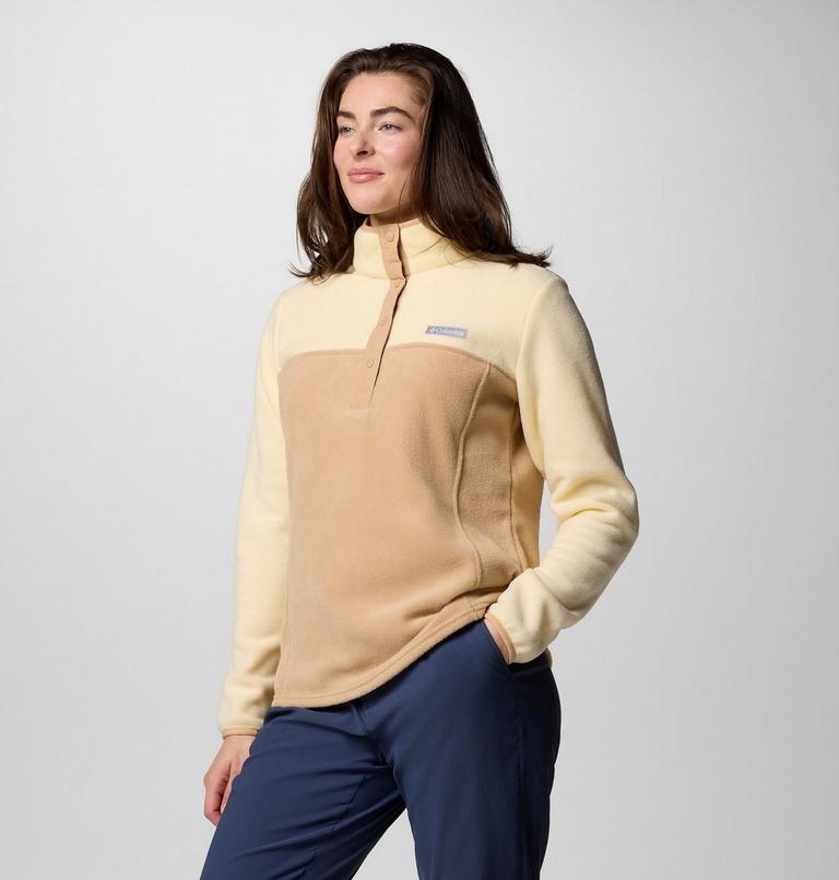 Forro polar con cierre medio a presión Benton Springs para mujer, Color: Canoe, Lemon Wash, image 5