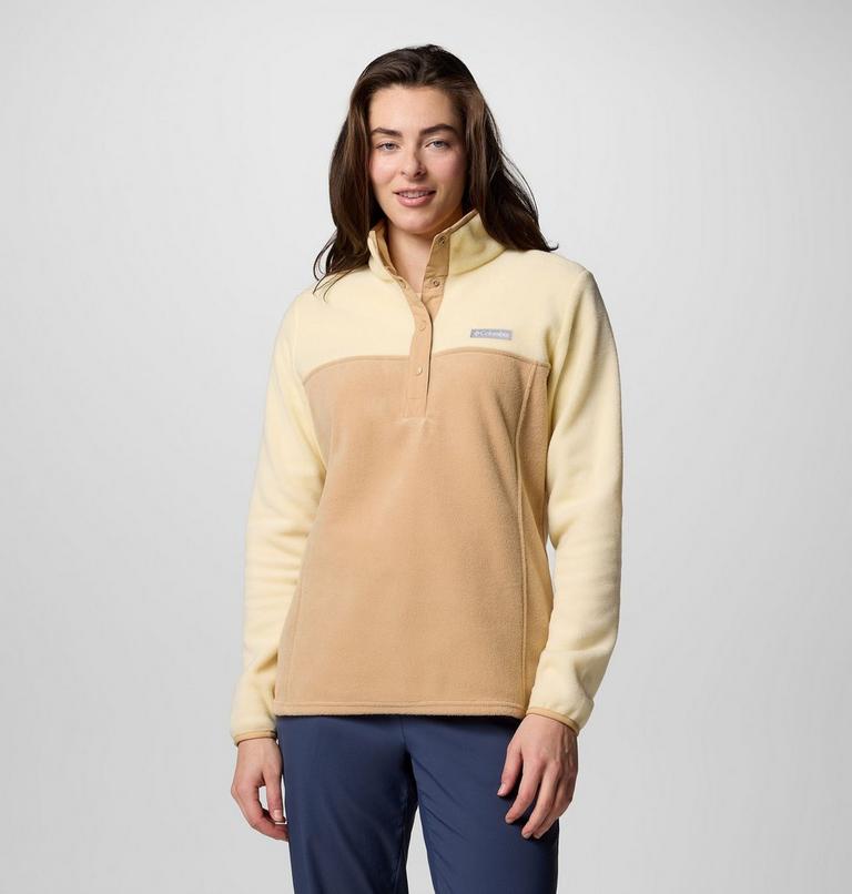 Forro polar con cierre medio a presión Benton Springs para mujer, Color: Canoe, Lemon Wash, image 1