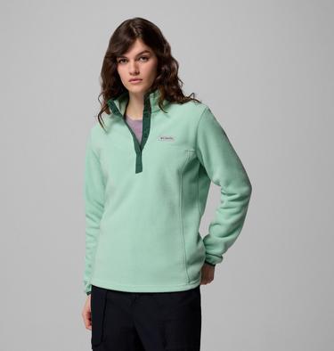 Forro polar con cierre medio a presión Benton Springs para mujer, Color: New Mint, Rain Forest, image 5