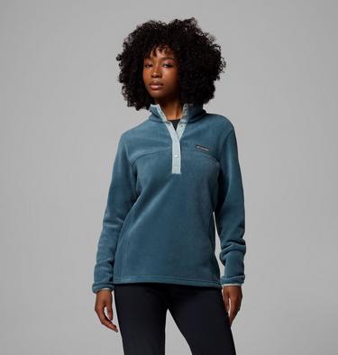 Forro polar con cierre medio a presión Benton Springs para mujer, Color: Everblue, Crushed Blue, image 9
