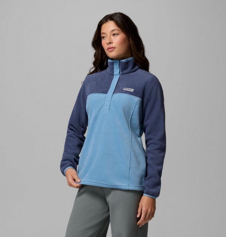 Forro polar con cierre medio a presi&oacute;n Benton Springs para mujer, Color: Rainy Day, Nocturnal, image 4