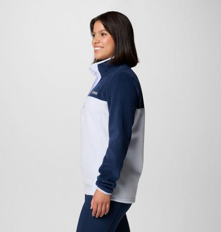 Forro polar con cierre medio a presión Benton Springs para mujer, Color: Collegiate Navy, Snowdrift, image 4