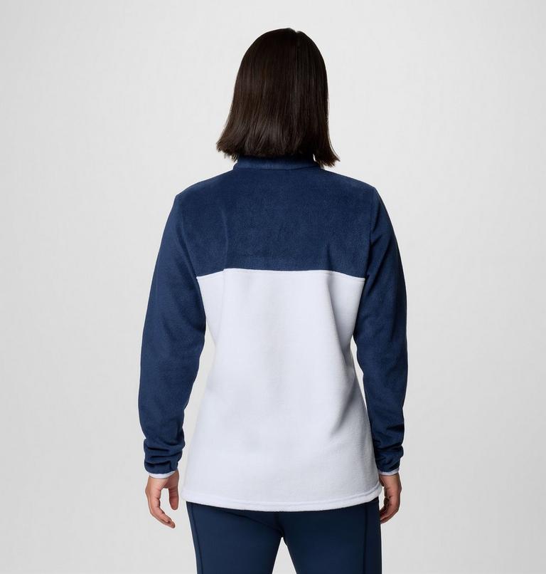 Forro polar con cierre medio a presión Benton Springs para mujer, Color: Collegiate Navy, Snowdrift, image 2