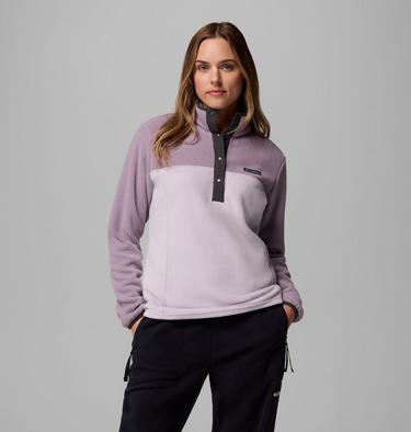 Forro polar con cierre medio a presión Benton Springs para mujer, Color: Lavender Pearl, Shale Purple, Shark, image 3