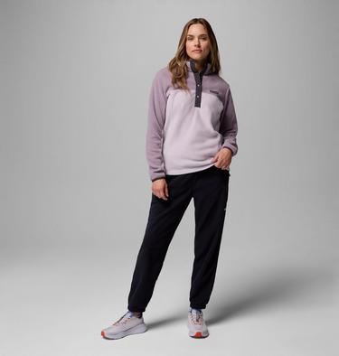 Forro polar con cierre medio a presión Benton Springs para mujer, Color: Lavender Pearl, Shale Purple, Shark, image 4