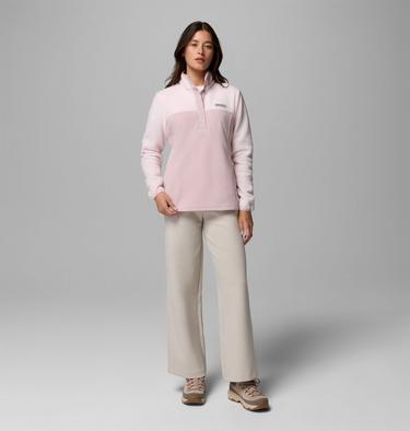 Forro polar con cierre medio a presi&oacute;n Benton Springs para mujer, Color: Mineral Pink, Powder Pink, image 2