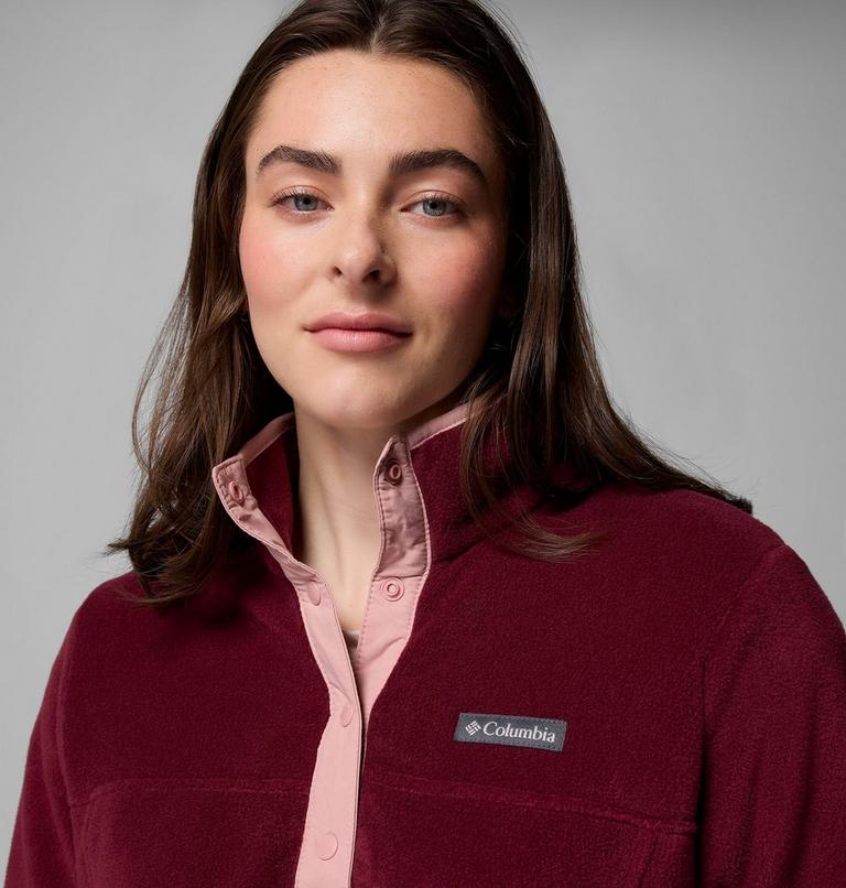 Women's Benton Springs Half Snap Pullover, Color: Rich Wine, Eraser Pink, image 5