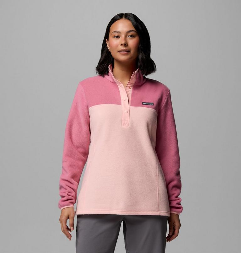 Women's Benton Springs Half Snap Pullover, Color: Pink Sand, Rosette, image 1