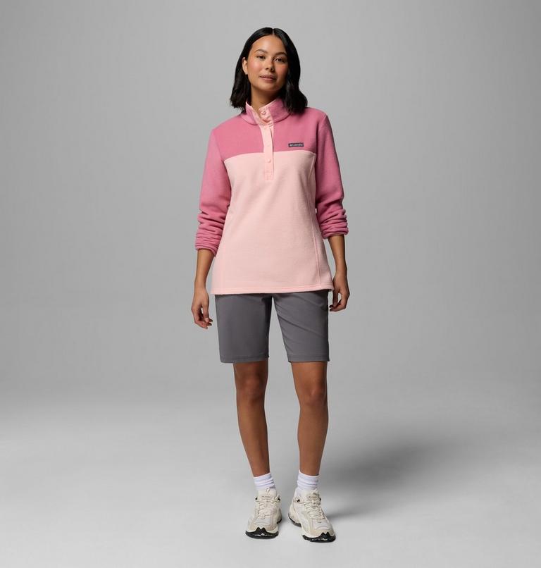 Women's Benton Springs Half Snap Pullover, Color: Pink Sand, Rosette, image 2