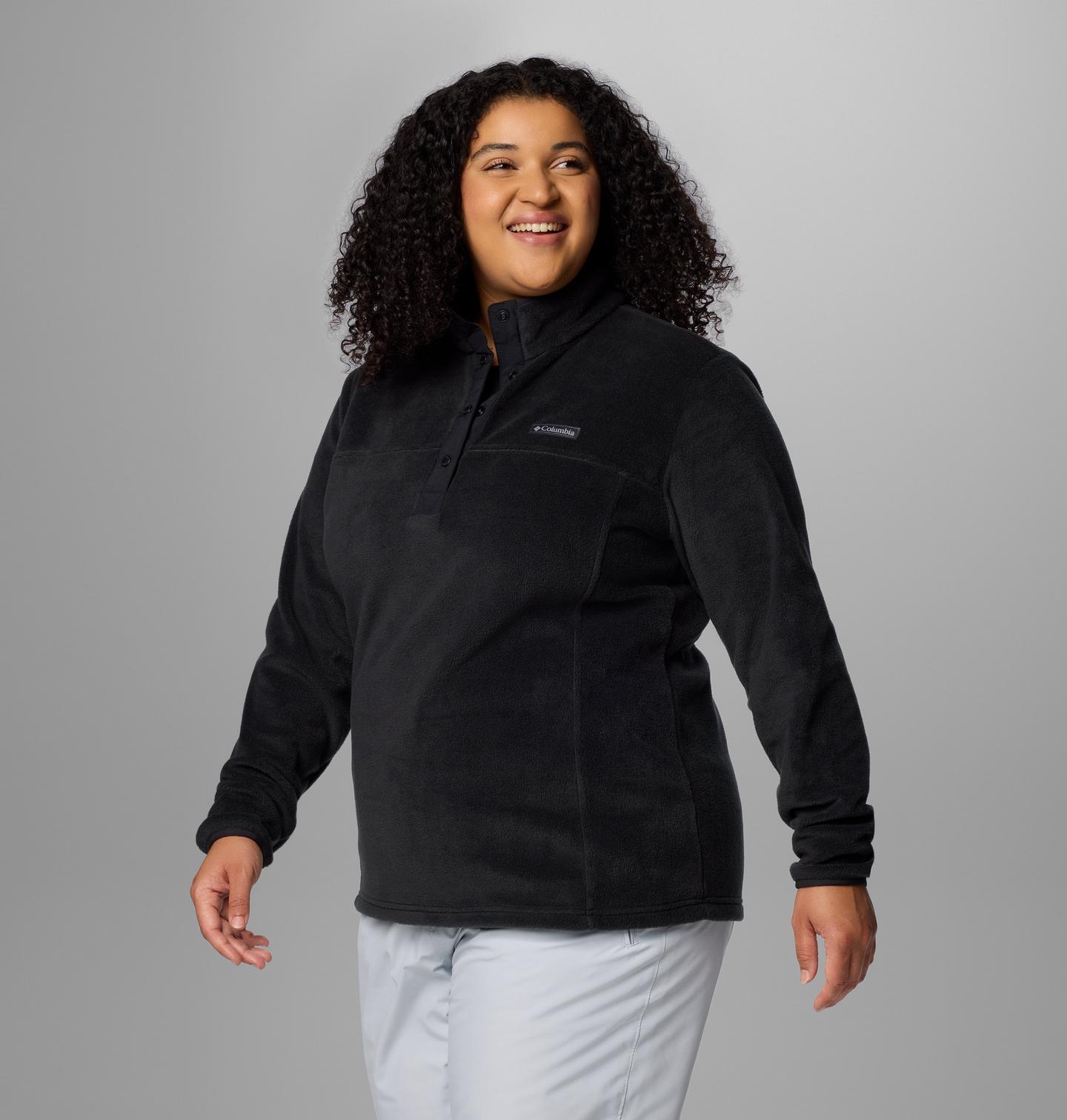 Женский свитер Columbia Benton Springs Half Snap Pullover Fleece II - Plus Size, цвет: Чёрный — фото 4
