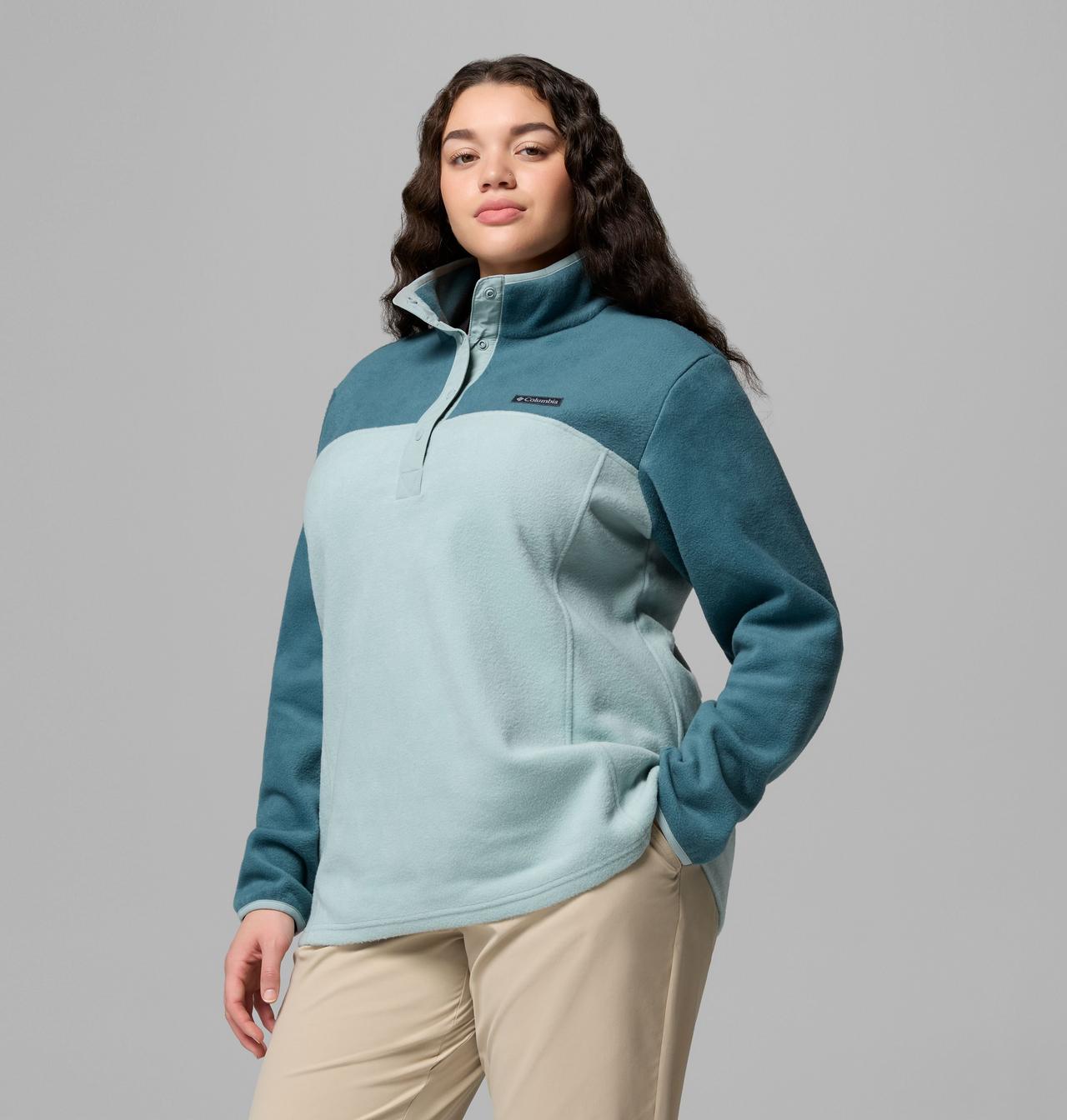 Chandail à demi-fermeture pressionnée en laine polaire Benton Springs II pour femme – Grandes tailles 4