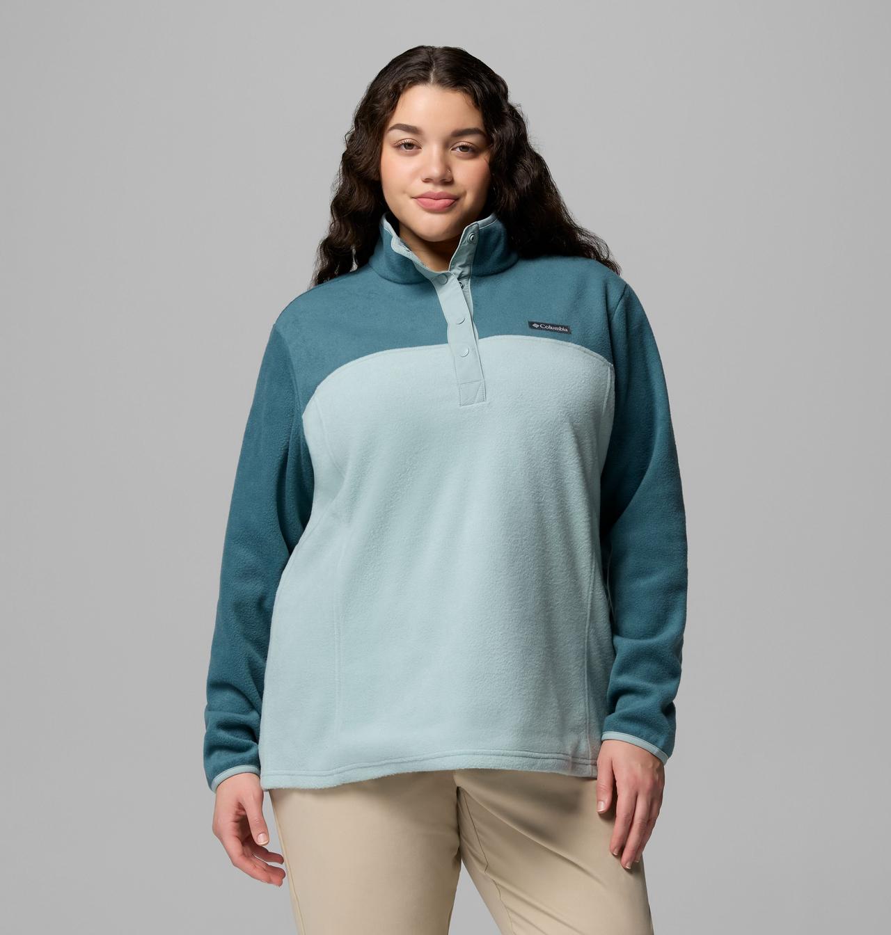 Chandail à demi-fermeture pressionnée en laine polaire Benton Springs II pour femme – Grandes tailles 1