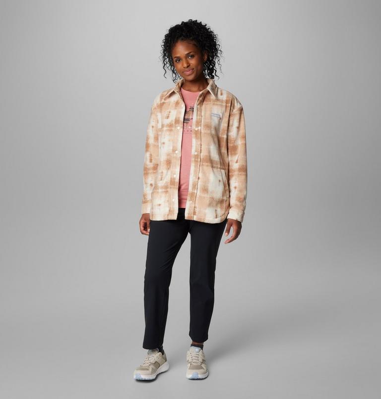 Sobrecamisa de forro polar Benton Springs para mujer, Color: Camel Brown Omblur, image 3