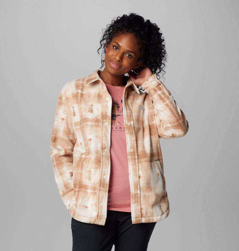 Sobrecamisa de forro polar Benton Springs para mujer, Color: Camel Brown Omblur, image 6