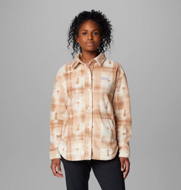 Sobrecamisa de forro polar Benton Springs para mujer, Color: Camel Brown Omblur, image 1