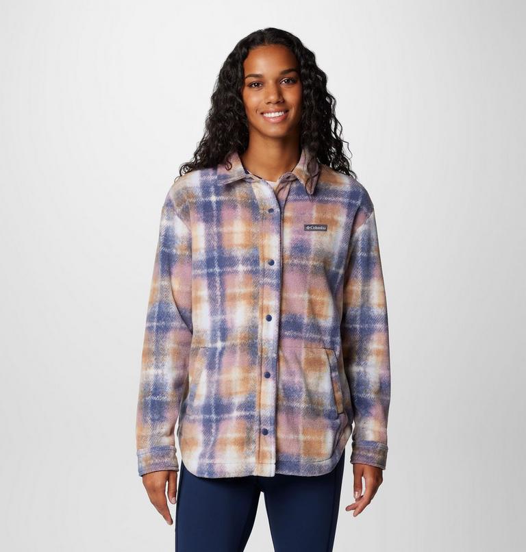 Women's Benton Springs Fleece Shirt Jacket, Color: Nocturnal Omblur, image 6