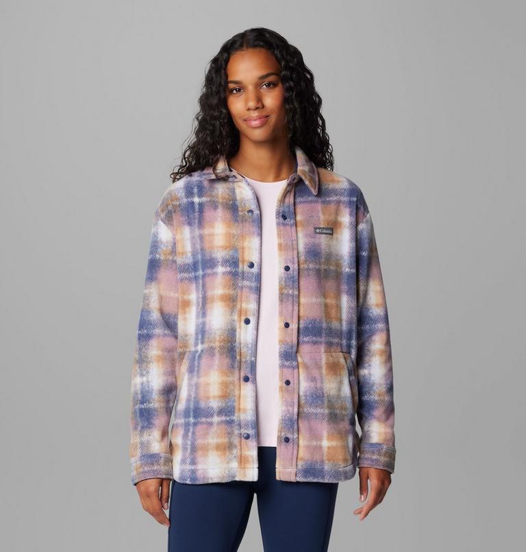 Women's Benton Springs Fleece Shirt Jacket, Color: Nocturnal Omblur, image 1