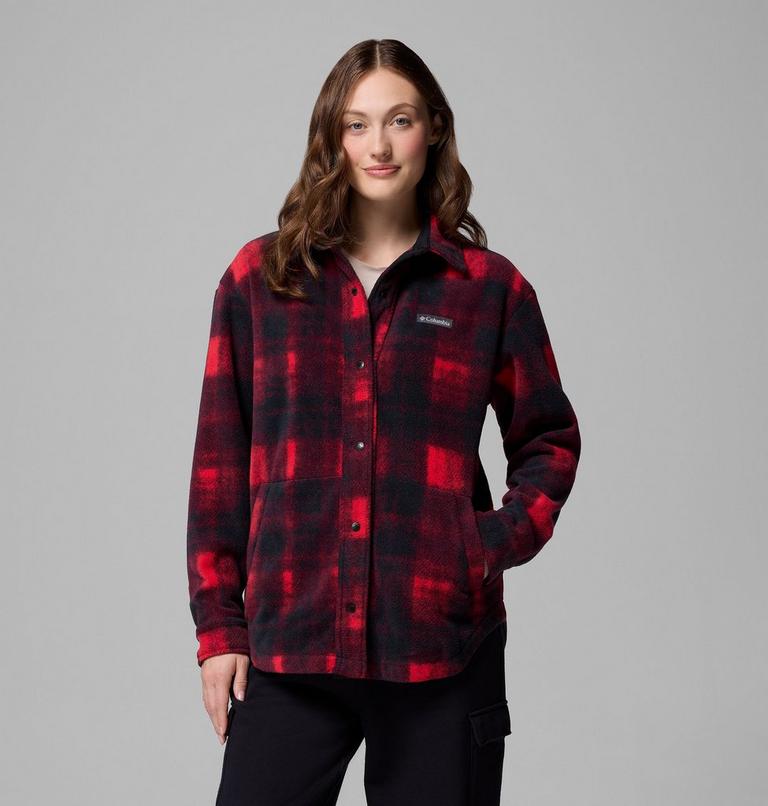 Women's Benton Springs Shirt Jacket II, Color: Mountain Red Omblur Tonal, image 1