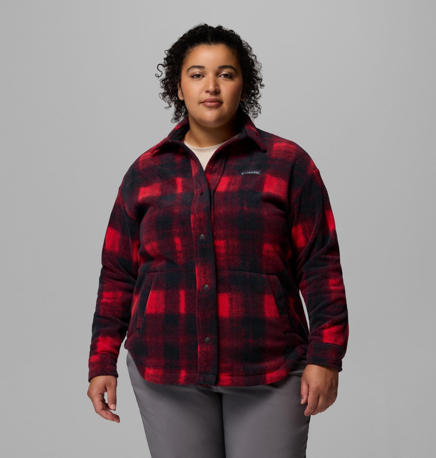 Женская куртка Columbia Benton Springs Shirt Jacket II - Plus Size, цвет: Красный — фото 1