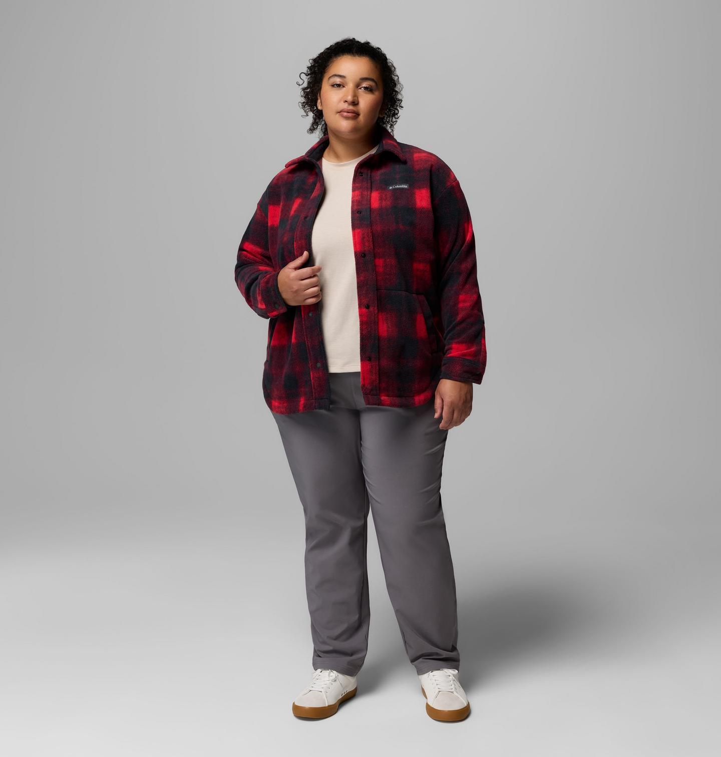 Женская куртка Columbia Benton Springs Shirt Jacket II - Plus Size, цвет: Красный — фото 2