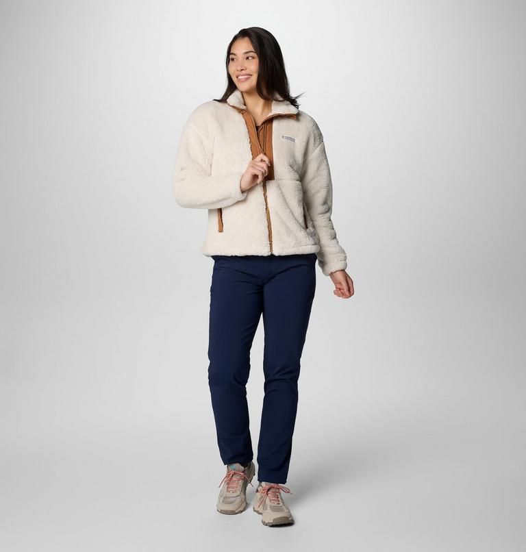 Chaqueta de forro polar sherpa Boundless Discovery II para mujer, Color: Chalk, Camel Brown, image 3
