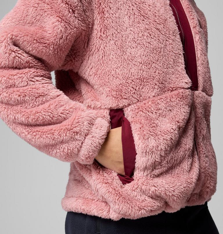 Chaqueta de forro polar sherpa Boundless Discovery II para mujer, Color: Eraser Pink, Rich Wine, image 7