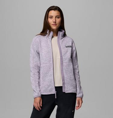 Women's Sweater Weather II Fleece Jacket, Color: Shale Purple Heather, image 3