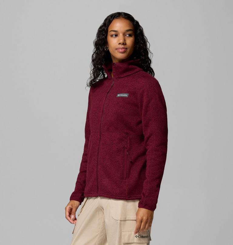 Sweater Weather Full Zip II, Color: Rich Wine Heather, image 4