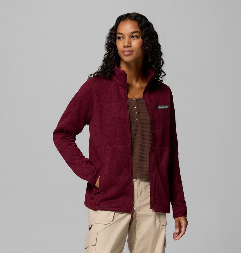 Sweater Weather Full Zip II, Color: Rich Wine Heather, image 5