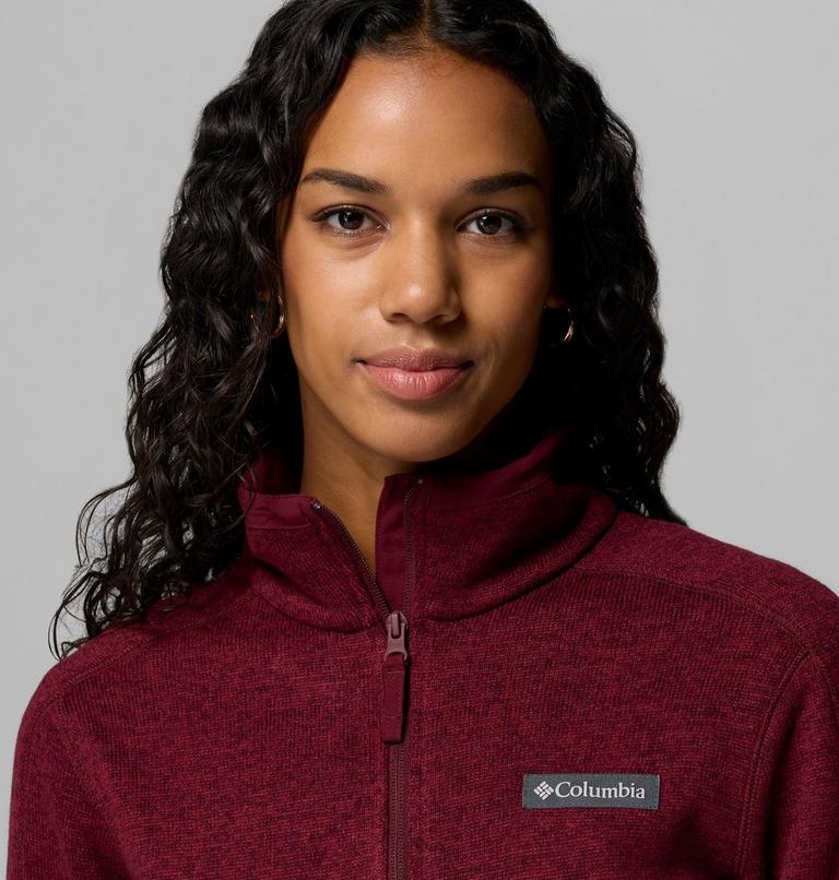 Sweater Weather Full Zip II, Color: Rich Wine Heather, image 6