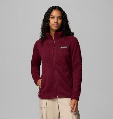 Women's Sweater Weather II Fleece Jacket, Color: Rich Wine Heather, image 5