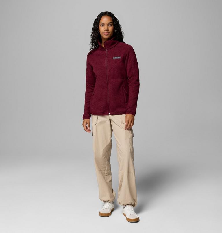 Sweater Weather Full Zip II, Color: Rich Wine Heather, image 2