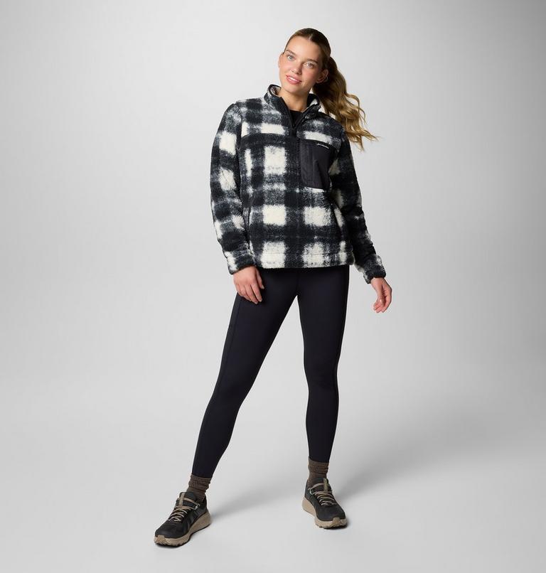 Women's West Bend II Sherpa Half Zip Fleece, Color: Chalk Omblur Tonal, image 3