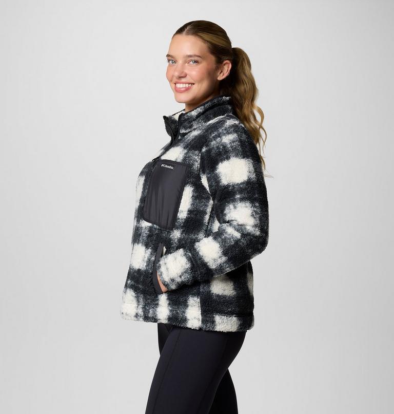 Women's West Bend II Sherpa Half Zip Fleece, Color: Chalk Omblur Tonal, image 4