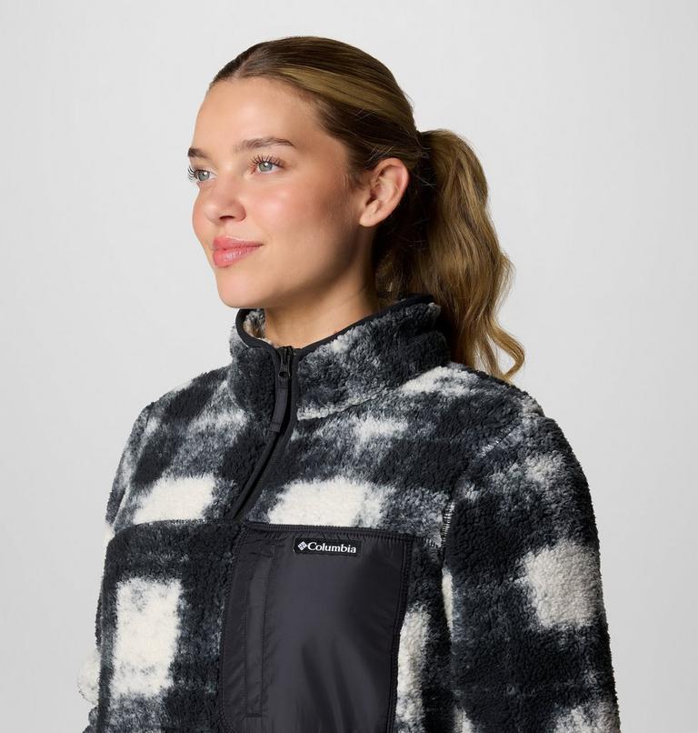 Women's West Bend II Sherpa Half Zip Fleece, Color: Chalk Omblur Tonal, image 5