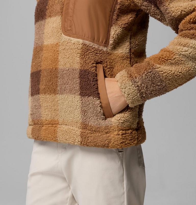 Women's West Bend II Sherpa Half Zip Fleece, Color: Camel Brown Multi Buffalo Check, image 7