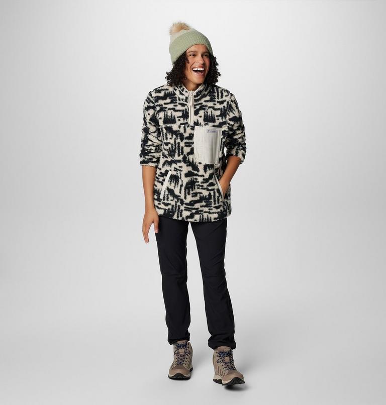 Women's West Bend II Sherpa Half Zip Fleece, Color: Dark Stone Highland Tonal, image 3