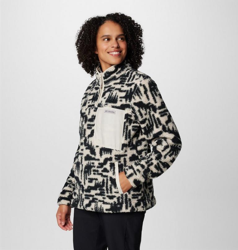 Women's West Bend II Sherpa Half Zip Fleece, Color: Dark Stone Highland Tonal, image 4