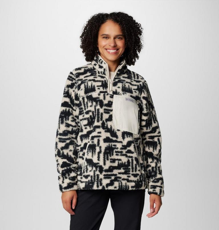 Women's West Bend II Sherpa Half Zip Fleece, Color: Dark Stone Highland Tonal, image 1