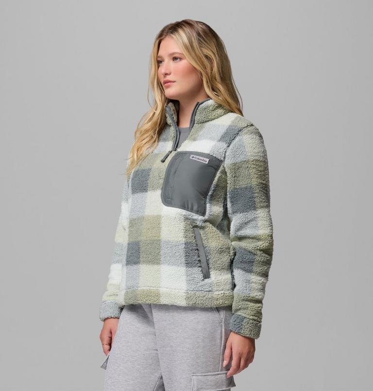 Women's West Bend II Sherpa Half Zip Fleece, Color: Sedona Sage Multi Buffalo Check, image 4
