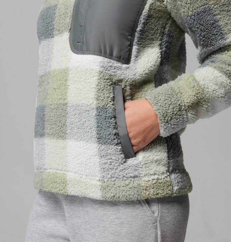 Women's West Bend II Sherpa Half Zip Fleece, Color: Sedona Sage Multi Buffalo Check, image 7