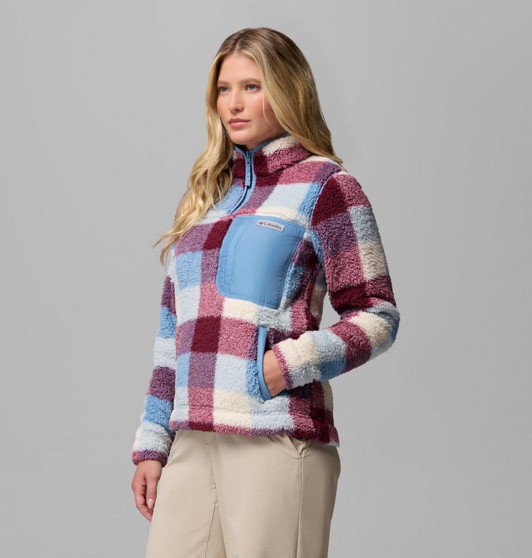 Women's West Bend II Sherpa Half Zip Fleece, Color: Rainy Day Multi Buffalo Check, image 4