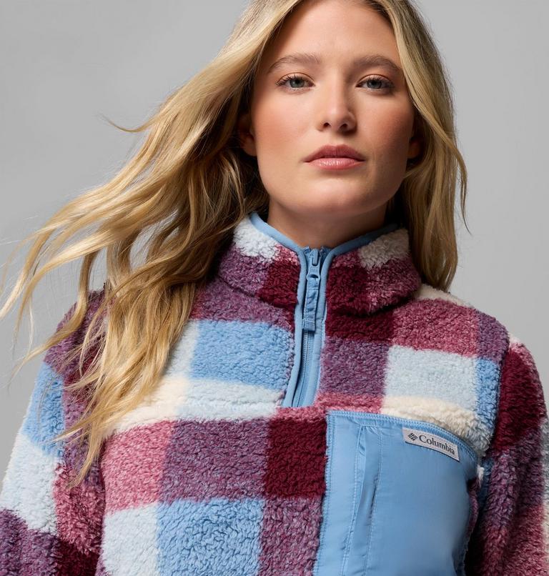 Women's West Bend II Sherpa Half Zip Fleece, Color: Rainy Day Multi Buffalo Check, image 5