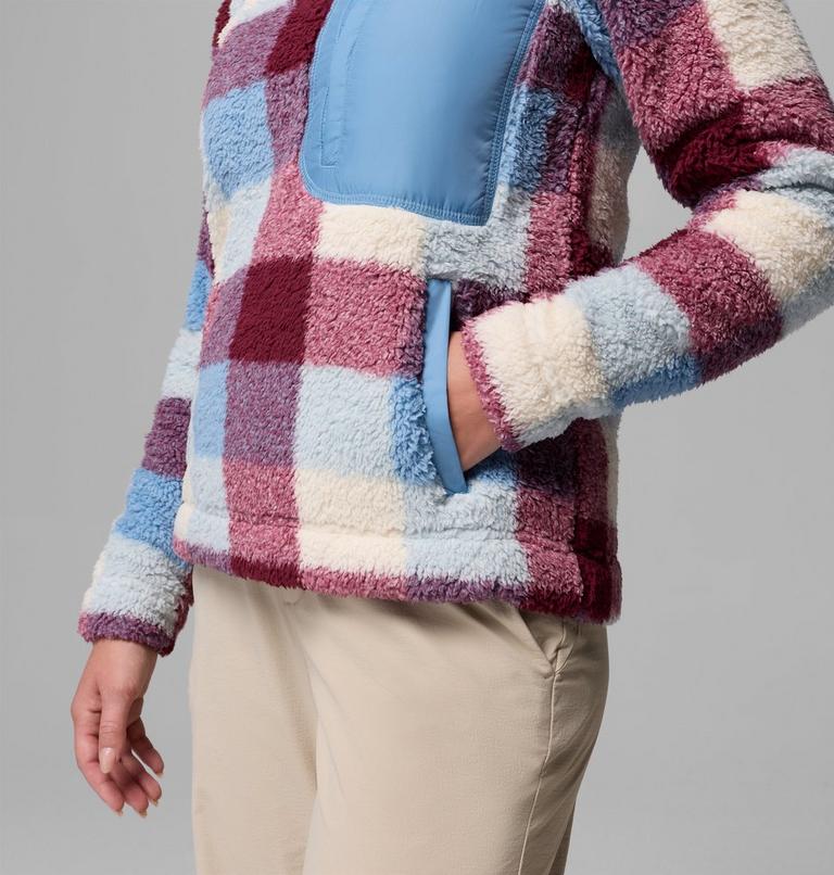 Women's West Bend II Sherpa Half Zip Fleece, Color: Rainy Day Multi Buffalo Check, image 7