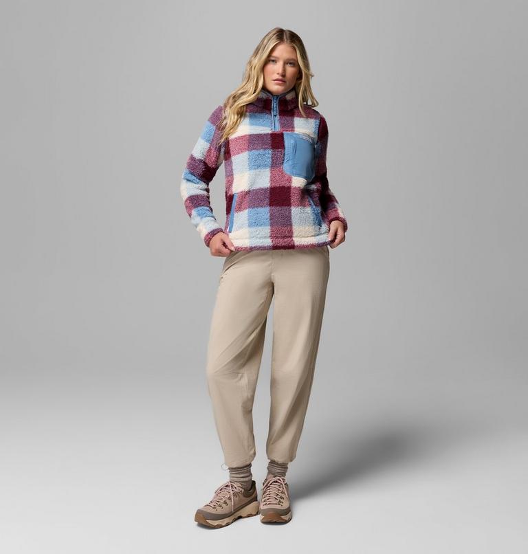Women's West Bend II Sherpa Half Zip Fleece, Color: Rainy Day Multi Buffalo Check, image 2