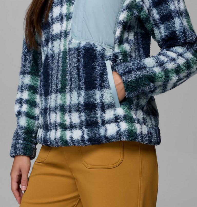 Women's West Bend II Sherpa Half Zip Fleece, Color: Crushed Blue Herringplaid, image 6