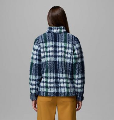 Polaire Sherpa Demi-Zip West Bend II Femme, Color: Crushed Blue Herringplaid, image 3