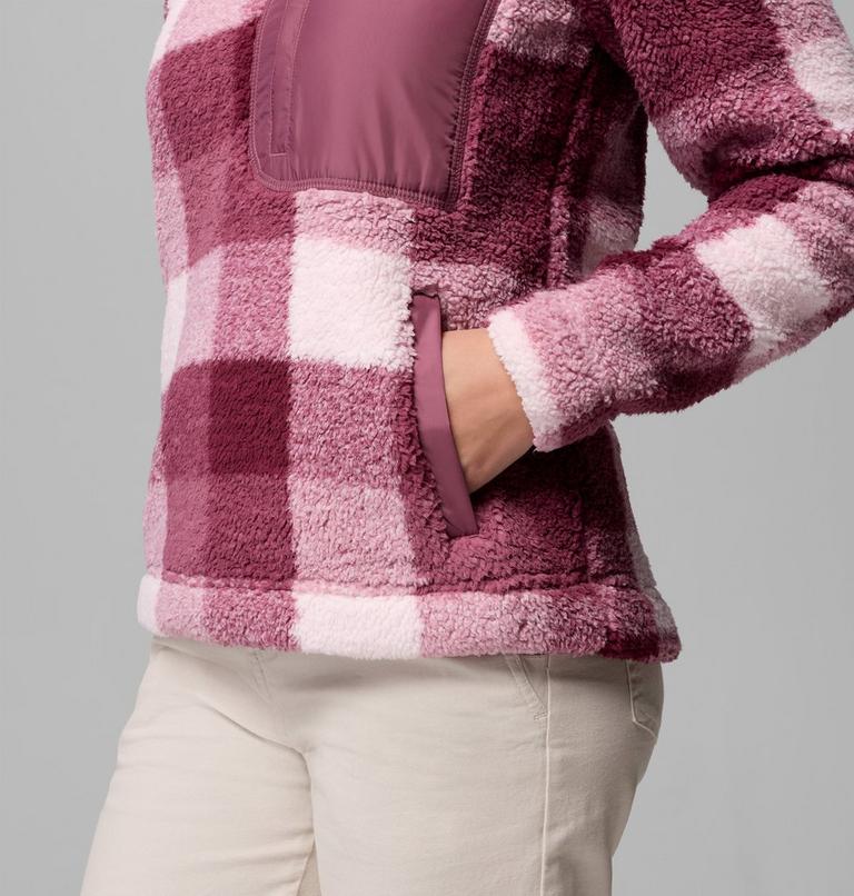 Women's West Bend II Sherpa Half Zip Fleece, Color: Antique Mauve Multi Buffalo Check, image 7