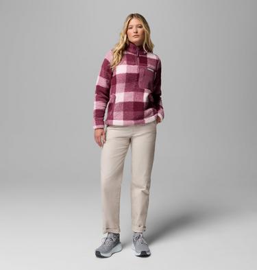 D&aacute;msk&aacute; fleecov&aacute; mikina West Bend II Sherpa s polovičn&iacute;m zipem, Color: Antique Mauve Multi Buffalo Check, image 2