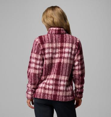 Polaire Sherpa Demi-Zip West Bend II Femme, Color: Rich Wine Herringplaid, image 11